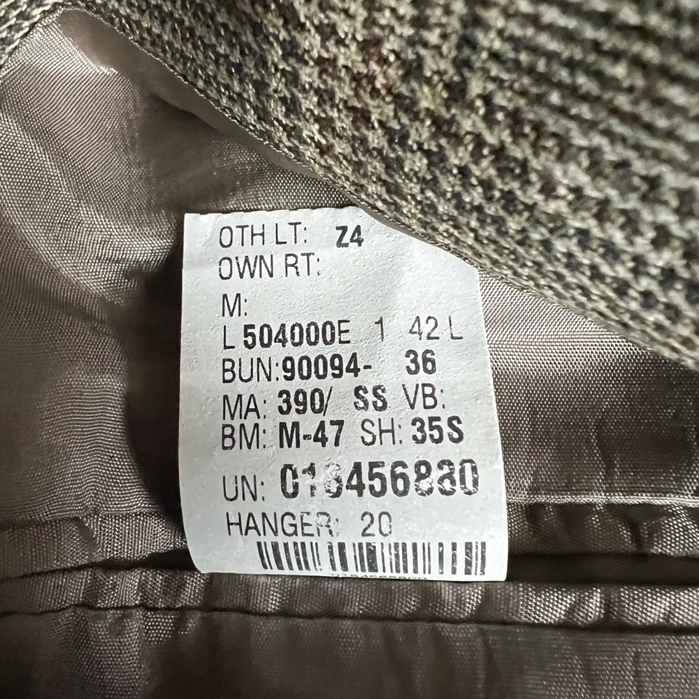 Lauren Ralph Lauren Tan Glen Plaid Blazer Silk Wool 42L - Picture 12 of 14